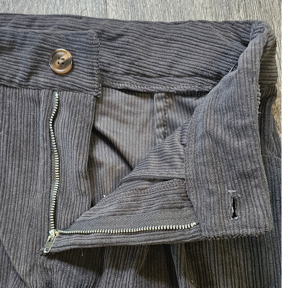 Miou Muse Corduroy Pleated High Waist Cuffed Ankle Gray Size Medium - Picture 4 of 6